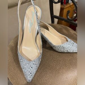 Betsey Johnson Silver Glitter Women Shoes